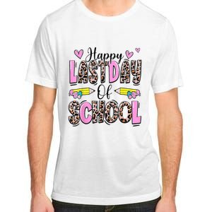 Happy Last Day Of School Leopard Teacher End Of School Year Adult ChromaSoft Performance T-Shirt