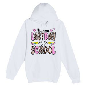 Happy Last Day Of School Leopard Teacher End Of School Year Premium Pullover Hoodie