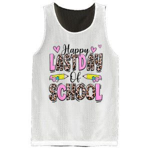 Happy Last Day Of School Leopard Teacher End Of School Year Mesh Reversible Basketball Jersey Tank