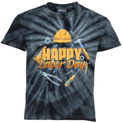 Happy Labor Day American Workers Kids Tie-Dye T-Shirt