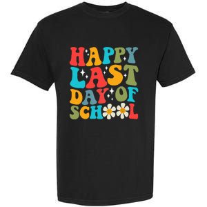 Happy Last Day Of School Hello Summer Groovy Teacher Student Garment-Dyed Heavyweight T-Shirt