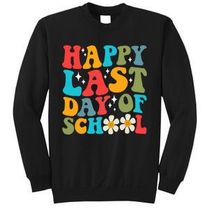 Happy Last Day Of School Hello Summer Groovy Teacher Student Sweatshirt