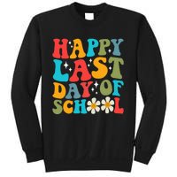 Happy Last Day Of School Hello Summer Groovy Teacher Student Sweatshirt