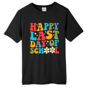 Happy Last Day Of School Hello Summer Groovy Teacher Student Tall Fusion ChromaSoft Performance T-Shirt