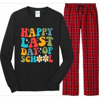 Happy Last Day Of School Hello Summer Groovy Teacher Student Long Sleeve Pajama Set