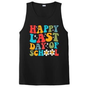 Happy Last Day Of School Hello Summer Groovy Teacher Student PosiCharge Competitor Tank