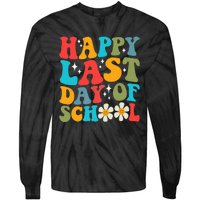 Happy Last Day Of School Hello Summer Groovy Teacher Student Tie-Dye Long Sleeve Shirt