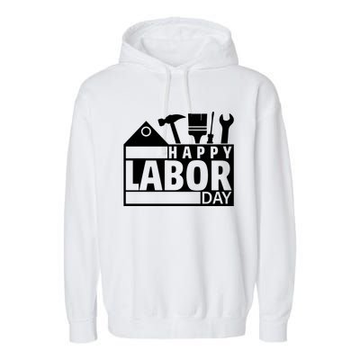 Happy Labor Day Celebration Graphic Garment-Dyed Fleece Hoodie