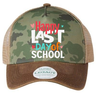 Happy Last Day Of Schools Teacher Student Hello Summer Legacy Tie Dye Trucker Hat