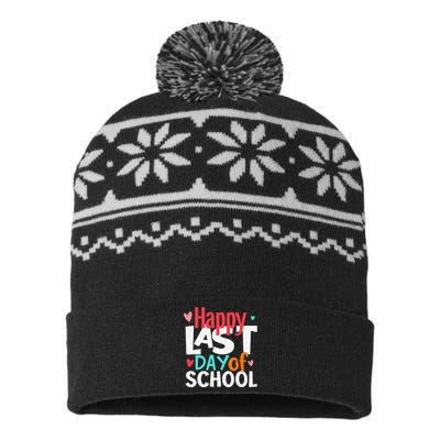 Happy Last Day Of Schools Teacher Student Hello Summer USA-Made Snowflake Beanie