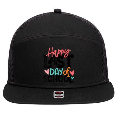 Happy Last Day Of School Teacher Student Graduation 7 Panel Mesh Trucker Snapback Hat