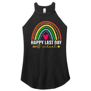 happy last day of school hello summer teacher student Women's Perfect Tri Rocker Tank