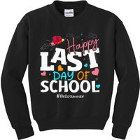 Happy Last Day Of School Hello Summer Students And Teachers Kids Sweatshirt