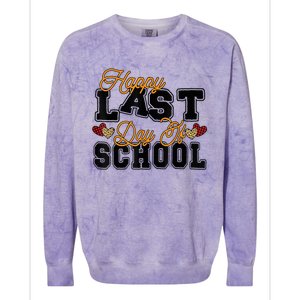 Happy Last Day Of School Teacher Student Graduation Heart Colorblast Crewneck Sweatshirt