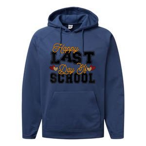 Happy Last Day Of School Teacher Student Graduation Heart Performance Fleece Hoodie