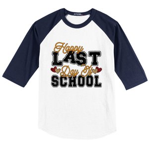 Happy Last Day Of School Teacher Student Graduation Heart Baseball Sleeve Shirt