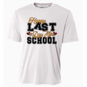 Happy Last Day Of School Teacher Student Graduation Heart Cooling Performance Crew T-Shirt