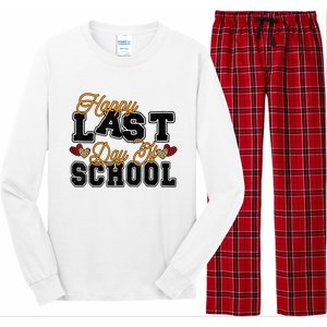 Happy Last Day Of School Teacher Student Graduation Heart Long Sleeve Pajama Set