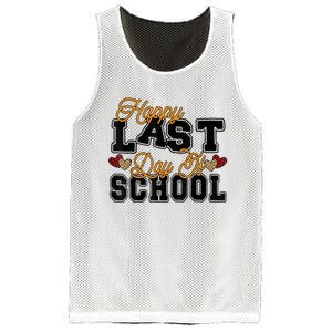 Happy Last Day Of School Teacher Student Graduation Heart Mesh Reversible Basketball Jersey Tank