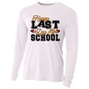 Happy Last Day Of School Teacher Student Graduation Heart Cooling Performance Long Sleeve Crew