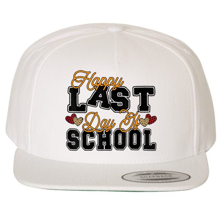 Happy Last Day Of School Teacher Student Graduation Heart Wool Snapback Cap