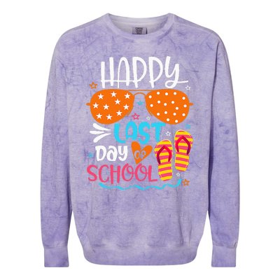 Happy Last Day of School Teacher Student Hello Summer Colorblast Crewneck Sweatshirt