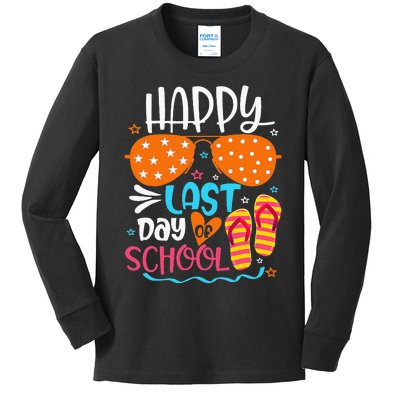 Happy Last Day of School Teacher Student Hello Summer Kids Long Sleeve Shirt