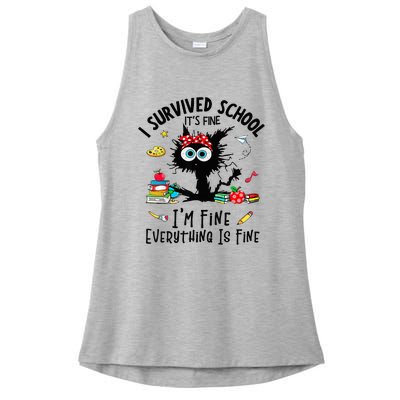 Happy Last Day Of School Its Fine IM Fine Fuuny Ladies PosiCharge Tri-Blend Wicking Tank