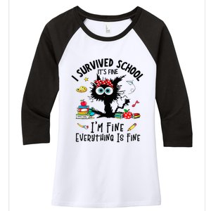 Happy Last Day Of School Its Fine IM Fine Fuuny Women's Tri-Blend 3/4-Sleeve Raglan Shirt