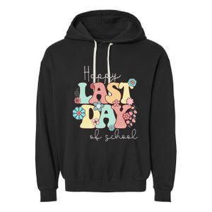 Happy Last Day of School Teacher Student Graduation Garment-Dyed Fleece Hoodie