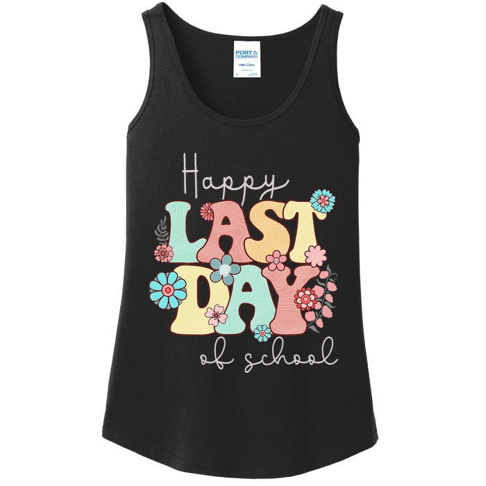 Happy Last Day of School Teacher Student Graduation Ladies Essential Tank