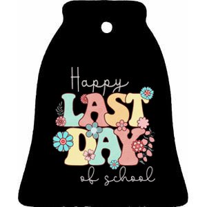 Happy Last Day of School Teacher Student Graduation Ceramic Bell Ornament