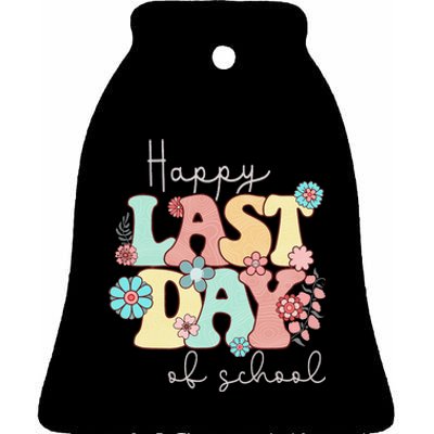 Happy Last Day of School Teacher Student Graduation Ceramic Bell Ornament