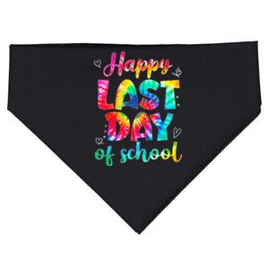 Happy Last Day Of School Tie Dye Students And Teachers USA-Made Doggie Bandana