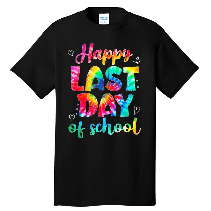 Happy Last Day Of School Tie Dye Students And Teachers Tall T-Shirt