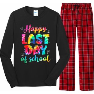 Happy Last Day Of School Tie Dye Students And Teachers Long Sleeve Pajama Set