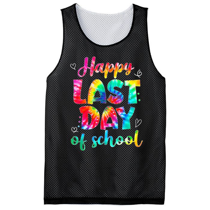 Happy Last Day Of School Tie Dye Students And Teachers Mesh Reversible Basketball Jersey Tank