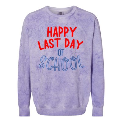 Happy Last Day Of School Summer Vacation Colorblast Crewneck Sweatshirt