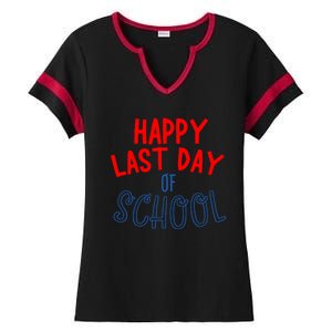 Happy Last Day Of School Summer Vacation Ladies Halftime Notch Neck Tee