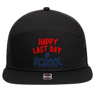 Happy Last Day Of School Summer Vacation 7 Panel Mesh Trucker Snapback Hat