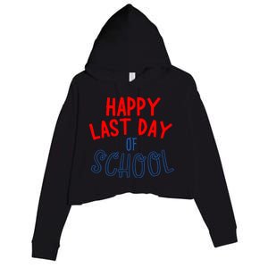 Happy Last Day Of School Summer Vacation Crop Fleece Hoodie