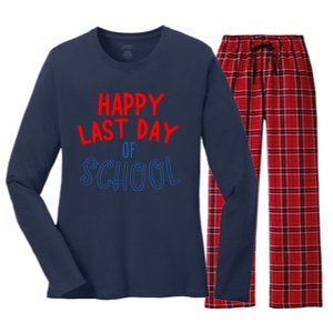 Happy Last Day Of School Summer Vacation Women's Long Sleeve Flannel Pajama Set 