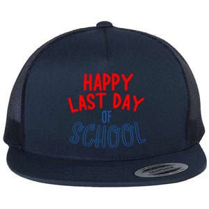 Happy Last Day Of School Summer Vacation Flat Bill Trucker Hat