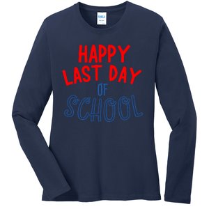 Happy Last Day Of School Summer Vacation Ladies Long Sleeve Shirt