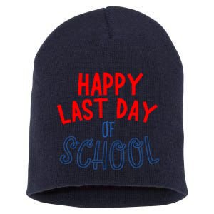 Happy Last Day Of School Summer Vacation Short Acrylic Beanie