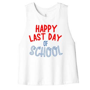 Happy Last Day Of School Summer Vacation Women's Racerback Cropped Tank