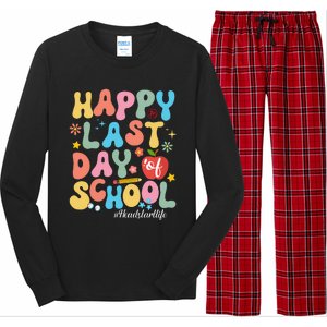 Happy Last Days Of School Headstart Retro Groovy Last Day Long Sleeve Pajama Set