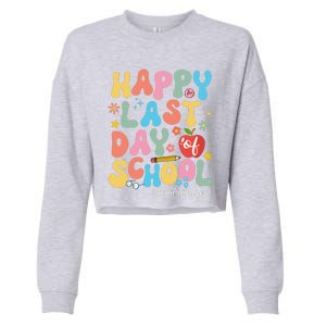 Happy Last Days Of School Headstart Retro Groovy Last Day Cropped Pullover Crew