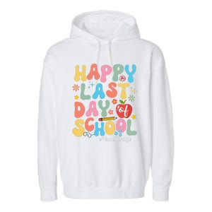 Happy Last Days Of School Headstart Retro Groovy Last Day Garment-Dyed Fleece Hoodie