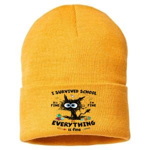 Happy Last Day Of School Teacher Student Graduation Sustainable Knit Beanie